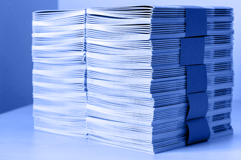Image of stacked print materials