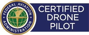 Certified Drone Pilot badge from Federal Aviation Administration